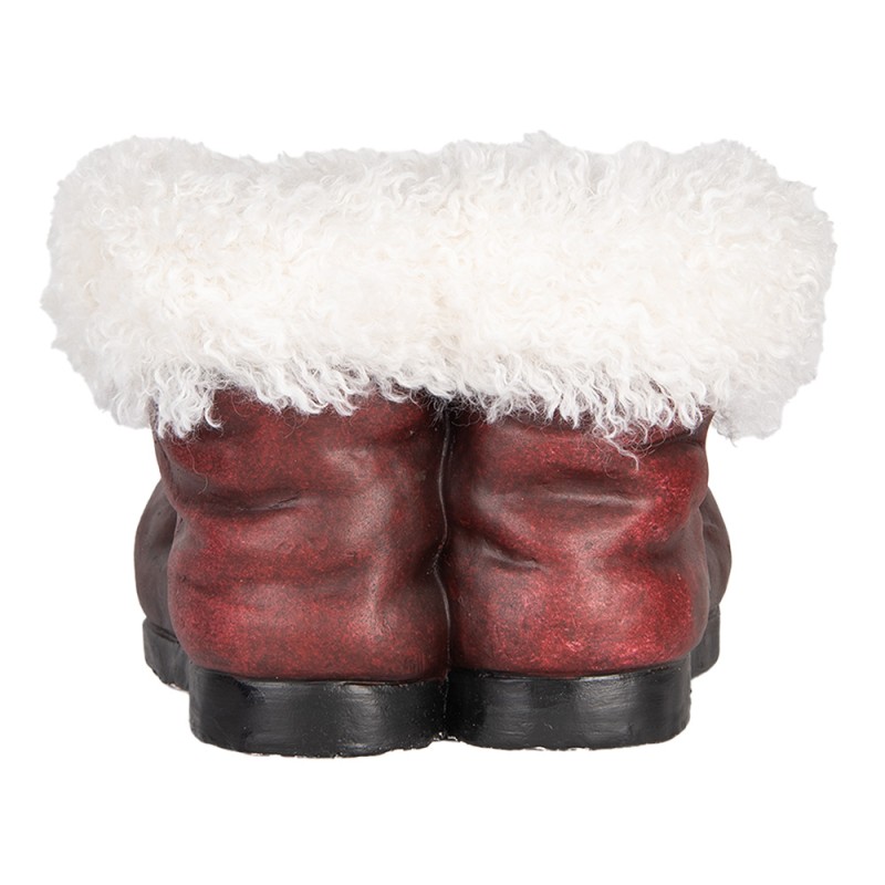 Clayre & Eef Planter Boots 26x26x20 cm Red White Ceramic material Christmas
