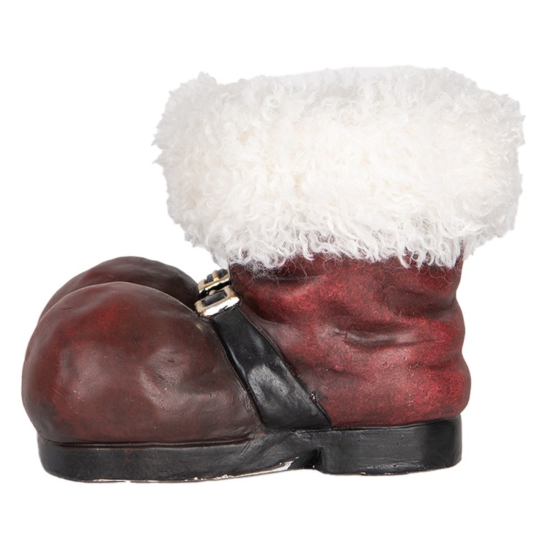 Clayre & Eef Planter Boots 26x26x20 cm Red White Ceramic material Christmas