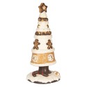 Clayre & Eef Weihnachtsdekorationsfigur Weihnachtsbaum Ø 24x51 cm Braun Beige Keramikmaterial