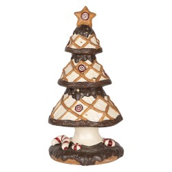 Clayre & Eef Weihnachtsdekorationsfigur Weihnachtsbaum Ø 22x43 cm Braun Beige Keramikmaterial