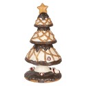 Clayre & Eef Weihnachtsdekorationsfigur Weihnachtsbaum Ø 22x43 cm Braun Beige Keramikmaterial