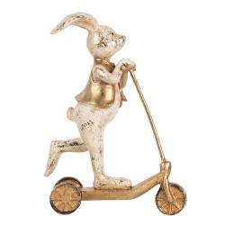 Clayre & Eef Decorative Figurine Rabbit 13x6x17 cm White Plastic