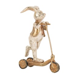 Clayre & Eef Decorative Figurine Rabbit 13x6x17 cm White Plastic