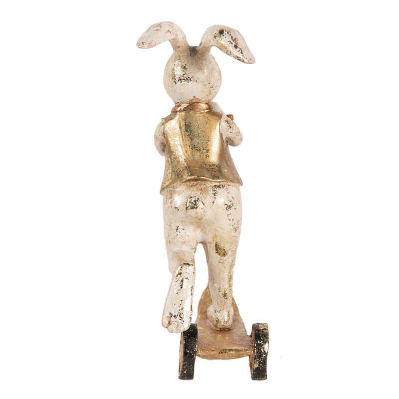 Clayre & Eef Decorative Figurine Rabbit 13x6x17 cm White Plastic