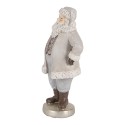 Clayre & Eef Christmas Decoration Figurine Santa Claus 8x6x15 cm Grey Plastic