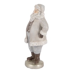 Clayre & Eef Christmas Decoration Figurine Santa Claus 8x6x15 cm Grey Plastic