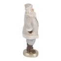 Clayre & Eef Christmas Decoration Figurine Santa Claus 8x6x15 cm Grey Plastic