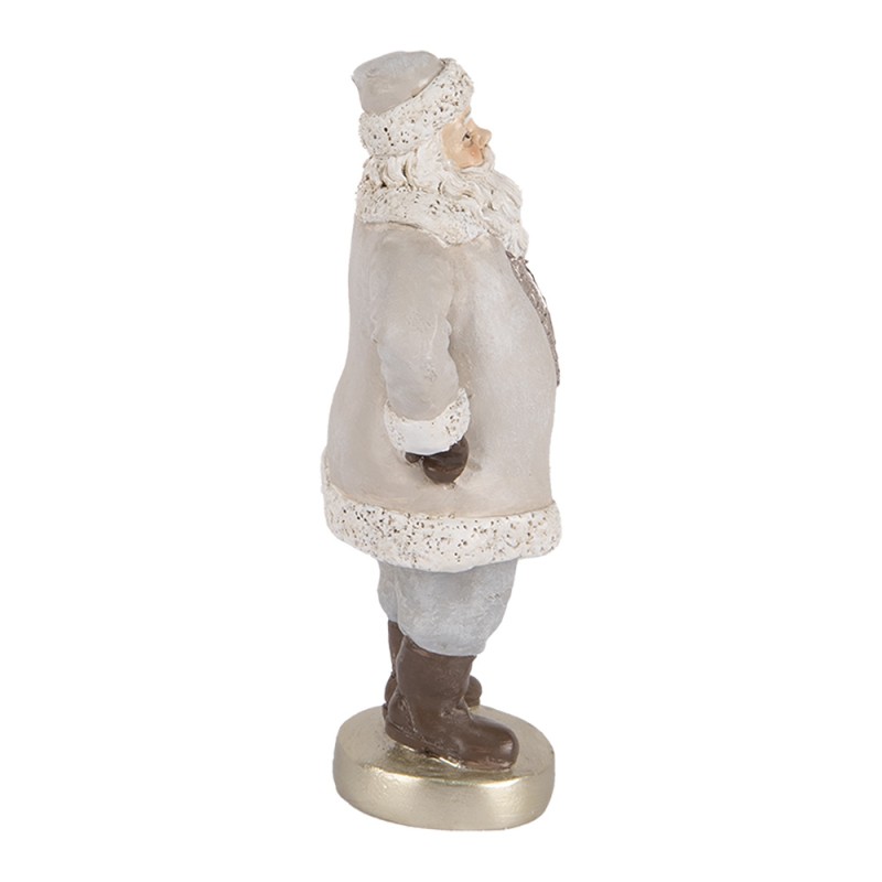 Clayre & Eef Christmas Decoration Figurine Santa Claus 8x6x15 cm Grey Plastic