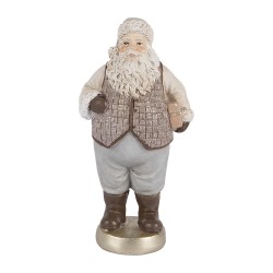 Clayre & Eef Christmas Decoration Figurine Santa Claus 8x6x15 cm Beige Plastic