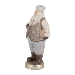 Clayre & Eef Christmas Decoration Figurine Santa Claus 8x6x15 cm Beige Plastic