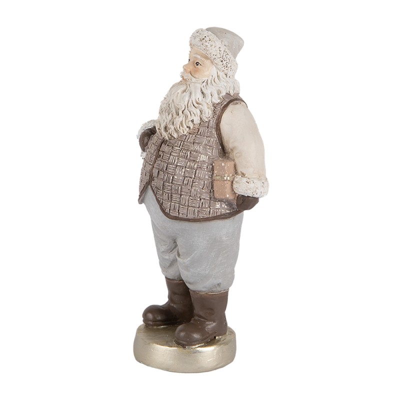 Clayre & Eef Christmas Decoration Figurine Santa Claus 8x6x15 cm Beige Plastic