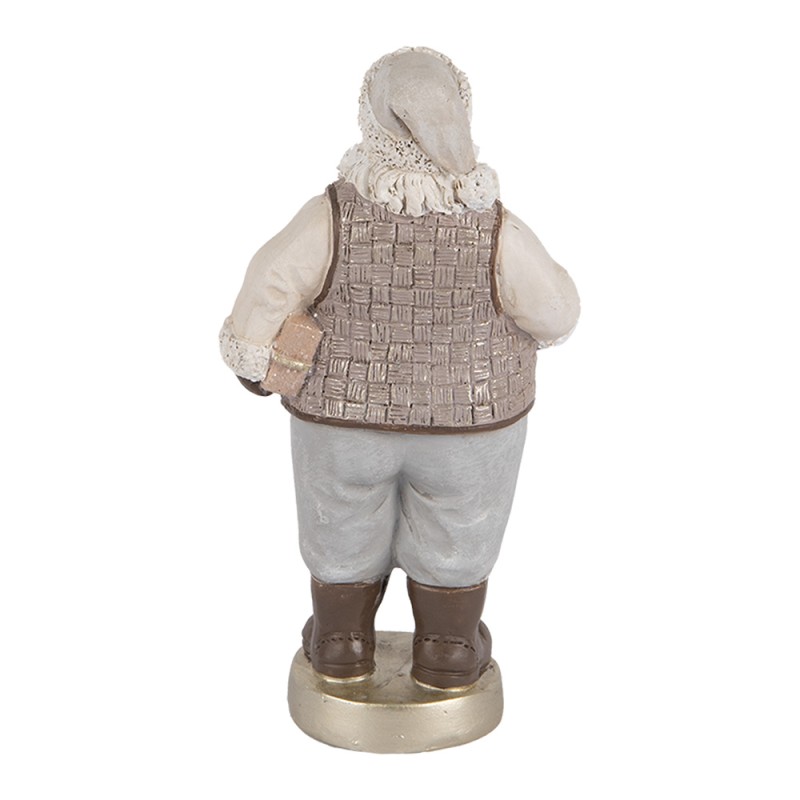 Clayre & Eef Christmas Decoration Figurine Santa Claus 8x6x15 cm Beige Plastic