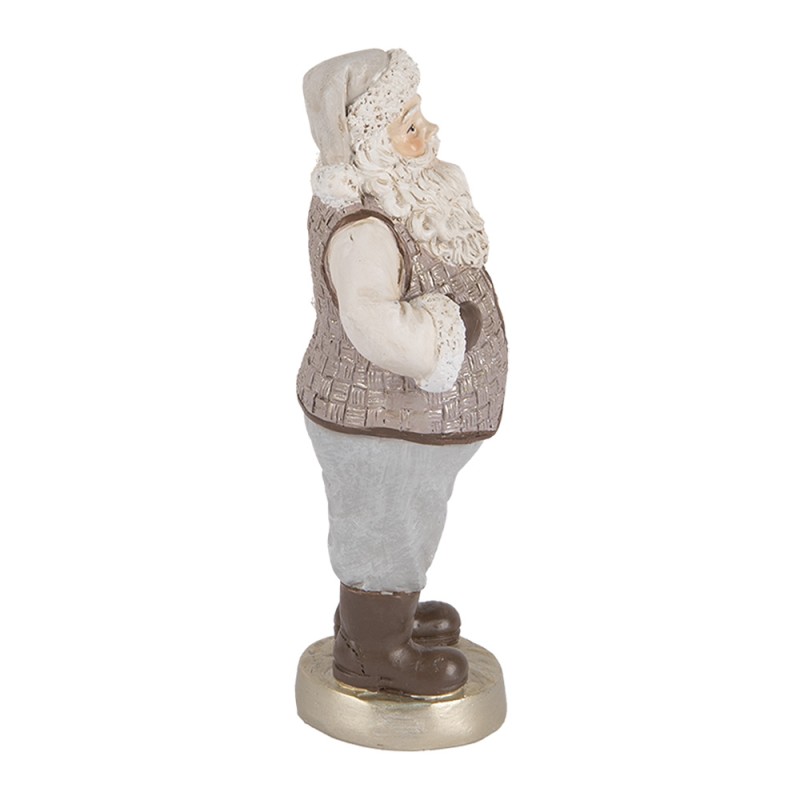Clayre & Eef Christmas Decoration Figurine Santa Claus 8x6x15 cm Beige Plastic