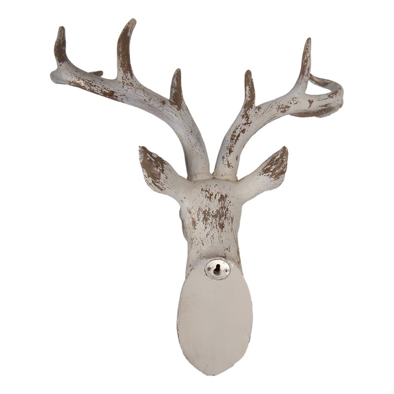 Clayre & Eef Wall Decoration Deer 33x16x37 cm Beige Plastic