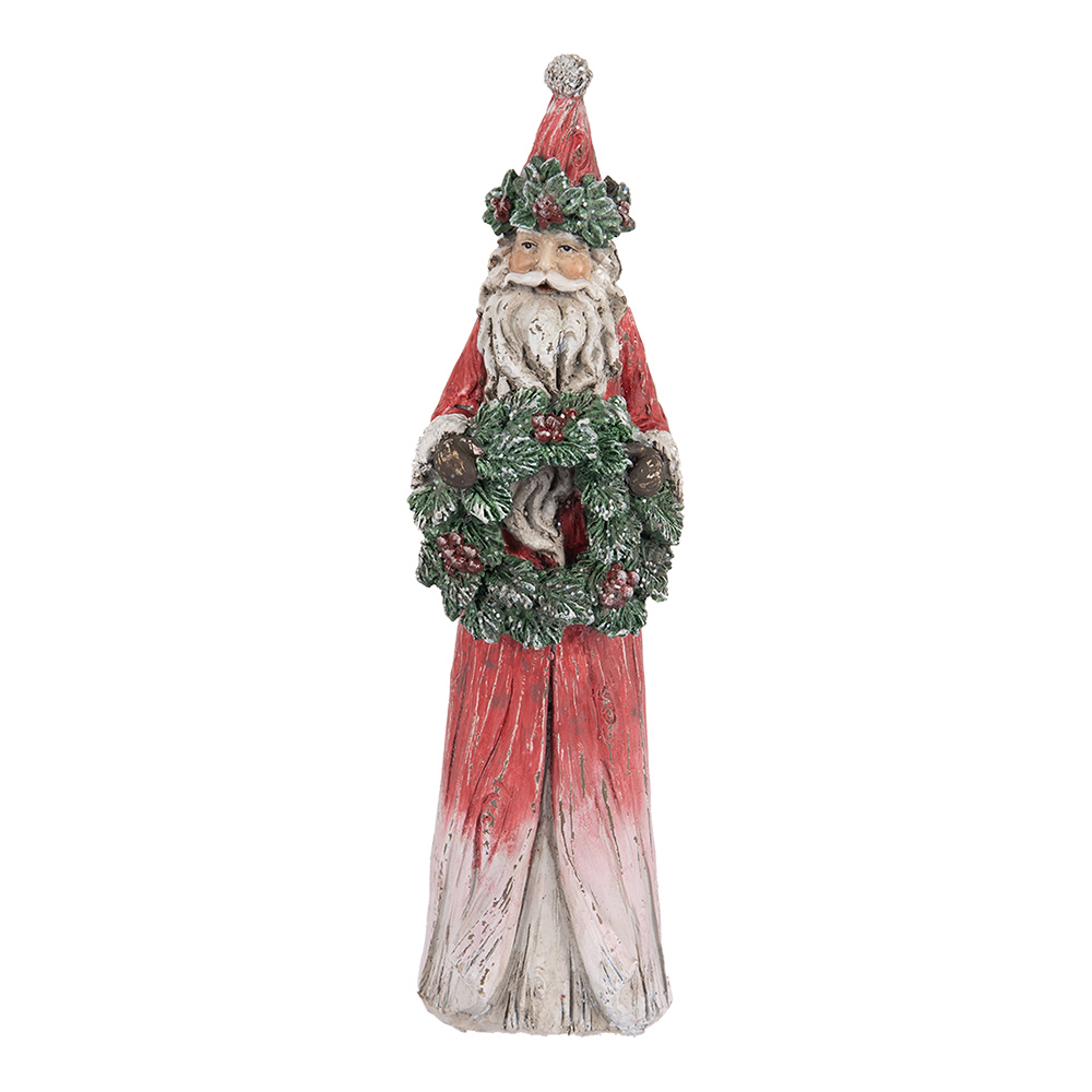 Clayre&Eef Kerstdecoratie Beeld Hert 7x6x24 cm Rood Kunststof afbeelding