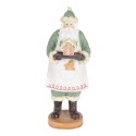 Clayre & Eef Christmas Decoration Figurine Santa Claus 11x11x30 cm Green Plastic