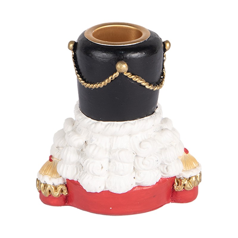 Clayre & Eef Candle holder Nutcracker 8x6x9 cm Red Plastic