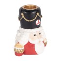 Clayre & Eef Candle holder Nutcracker 8x6x9 cm Red Plastic