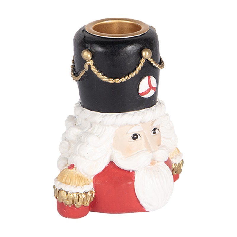 Clayre & Eef Candle holder Nutcracker 8x6x9 cm Red Plastic