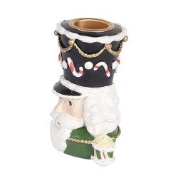 Clayre & Eef Candle holder Nutcracker 8x6x9 cm Green Plastic