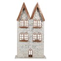 Clayre & Eef Porte-bougie Maison 30x13x54 cm Gris Métal