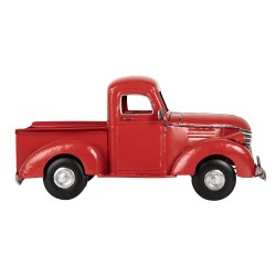 Clayre & Eef Miniatura decorativa Auto 45x22x21 cm Rosso Metallo