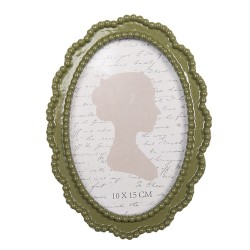 Clayre & Eef Photo Frame 10x15 cm Green Plastic