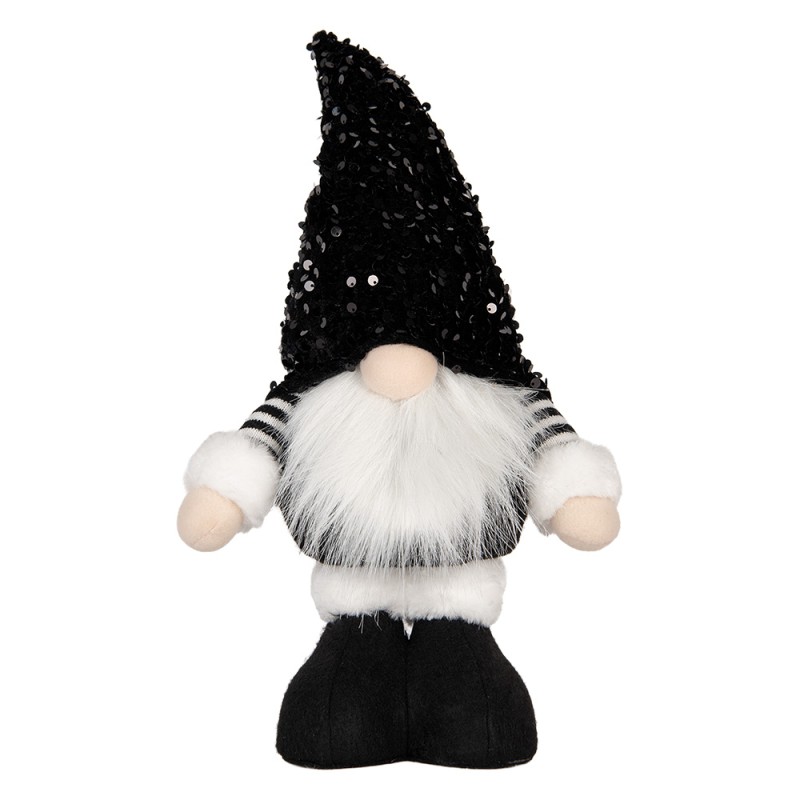 Clayre & Eef Christmas Decoration with LED Lighting Gnome 10x15x38 cm Black Synthetic