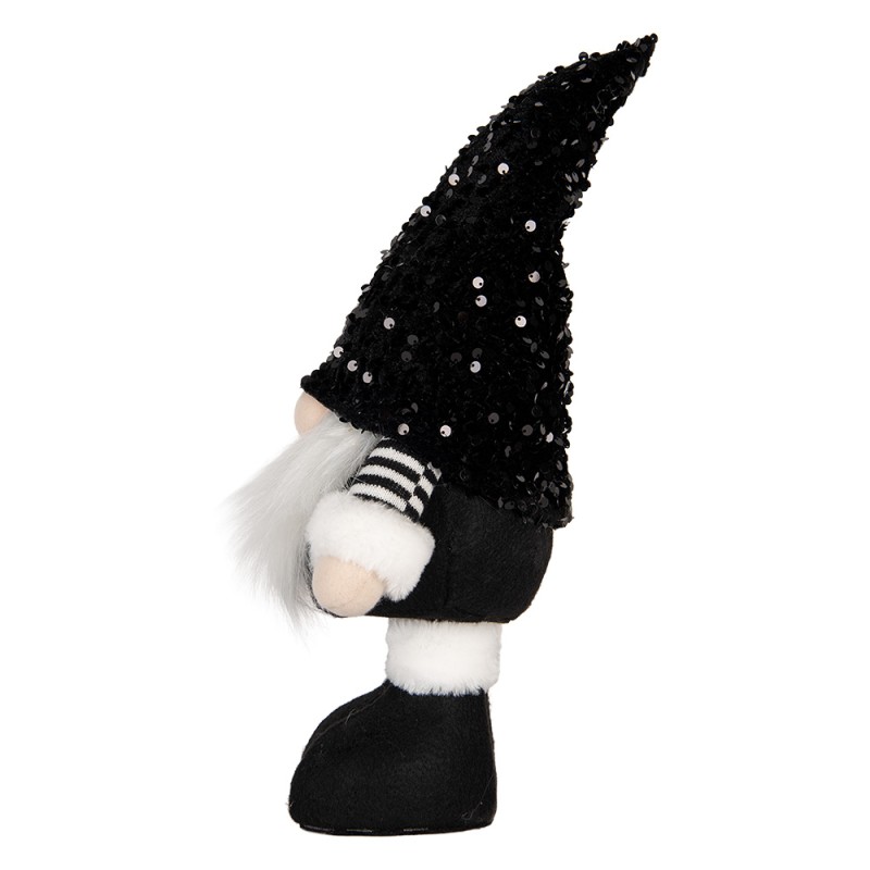 Clayre & Eef Christmas Decoration with LED Lighting Gnome 10x15x38 cm Black Synthetic
