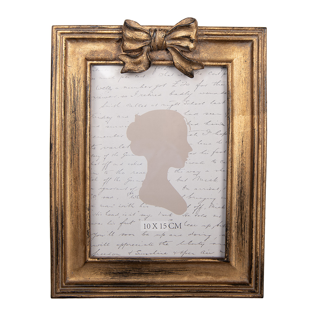 Clayre&Eef Fotolijst 10x15 cm Goudkleurig Kunststof afbeelding