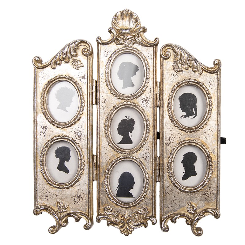 Clayre & Eef Photo Frame 19x2x23 cm Silver colored Plastic