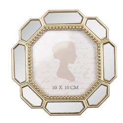 Clayre & Eef Photo Frame 10x10 cm Gold colored Plastic