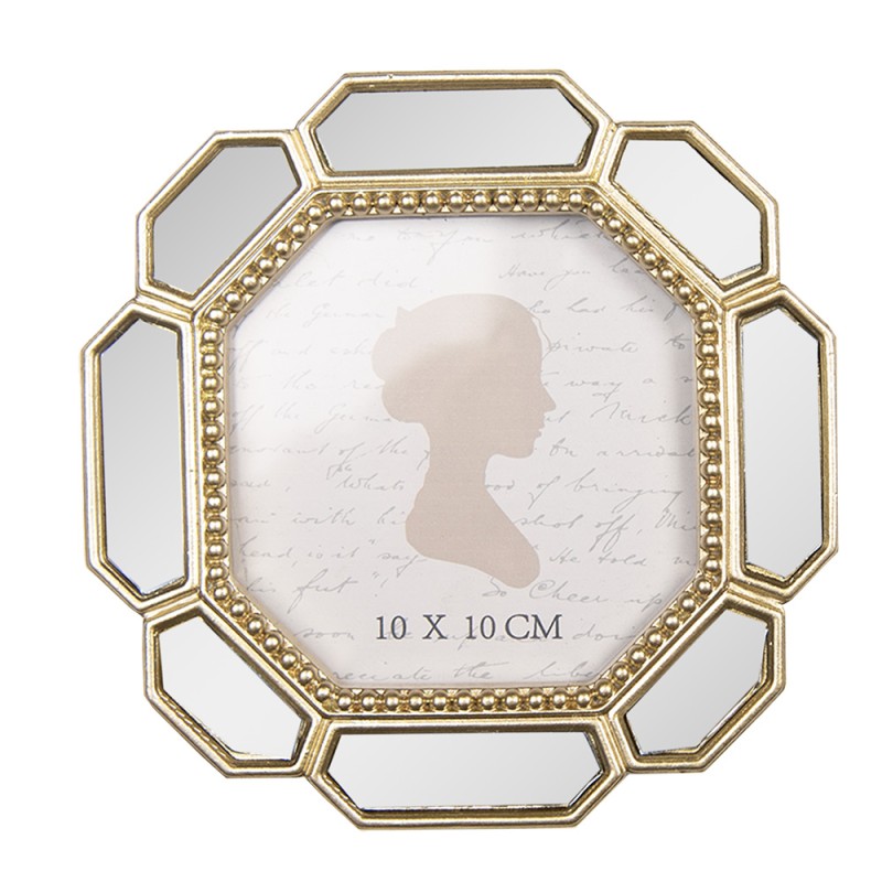 Clayre & Eef Photo Frame 10x10 cm Gold colored Plastic
