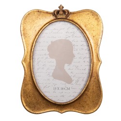 Clayre & Eef Photo Frame 13x18 cm Gold colored Plastic