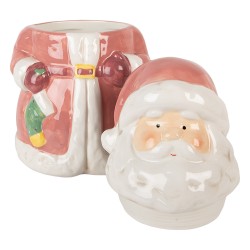 Clayre & Eef Storage Jar Santa Claus Ø 15x26 cm Pink Ceramic