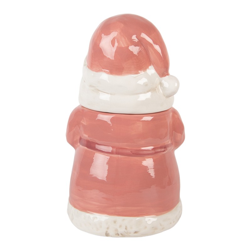 Clayre & Eef Storage Jar Santa Claus Ø 15x26 cm Pink Ceramic