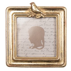 Clayre & Eef Bilderrahmen 8x8 cm Goldfarbig Kunststoff