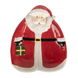 Clayre & Eef Breakfast Plate Santa Claus 20x16x4 cm Red Ceramic