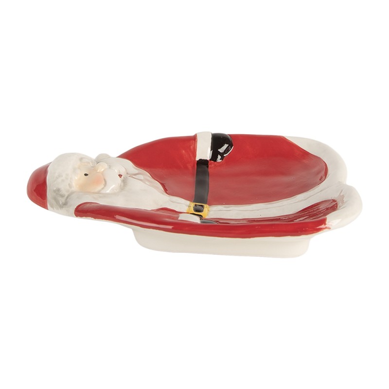 Clayre & Eef Breakfast Plate Santa Claus 20x16x4 cm Red Ceramic