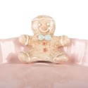 Clayre & Eef Serving Platter Ø 23x7 cm Pink Ceramic Gingerbread man