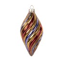 Clayre & Eef Christmas Bauble Ø 6x13 cm Multicoloured Glass