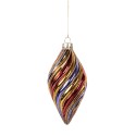 Clayre & Eef Christmas Bauble Ø 6x13 cm Multicoloured Glass