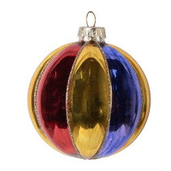 Clayre & Eef Weihnachtskugel Ø 8x8 cm Mehrfarbig Glas