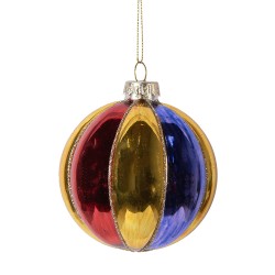 Clayre & Eef Weihnachtskugel Ø 8x8 cm Mehrfarbig Glas