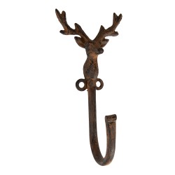 Clayre & Eef Wandhaken Hirsch 8x6x16 cm Braun Metall