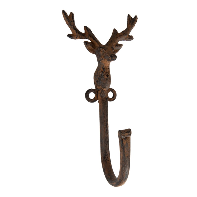 Clayre & Eef Wandhaken Hirsch 8x6x16 cm Braun Metall