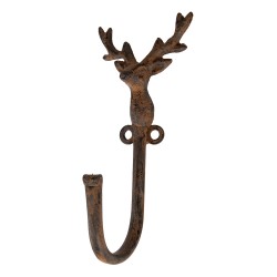 Clayre & Eef Wandhaken Hirsch 8x6x16 cm Braun Metall