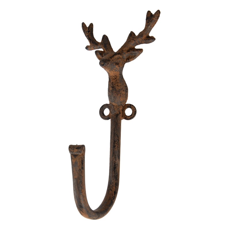 Clayre & Eef Wandhaken Hirsch 8x6x16 cm Braun Metall