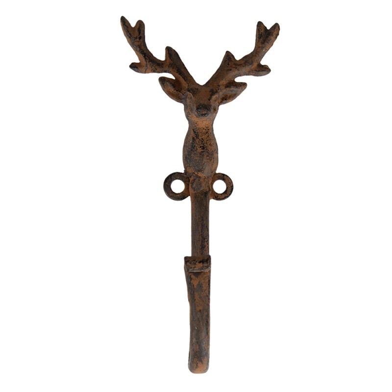 Clayre & Eef Wandhaken Hirsch 8x6x16 cm Braun Metall