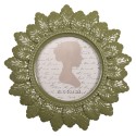 Clayre & Eef Photo Frame Ø 10 cm Green Plastic